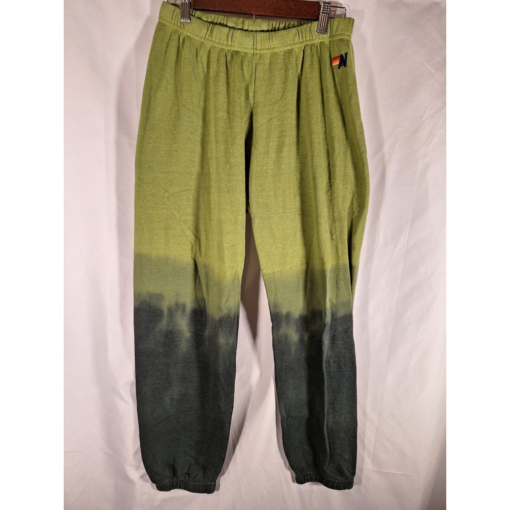 Aviator Nation Green Ombre Dip Dye Sweatpants Joggers XL Made in USA Logo